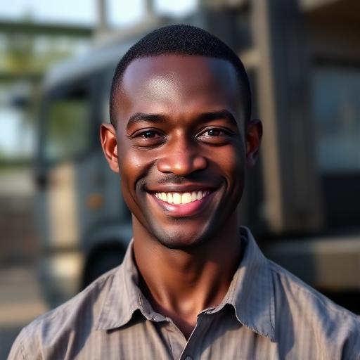 Nii Armah Quaye, Tipper Truck Driver in Madina, Accra, reviewing Flexi Book Services